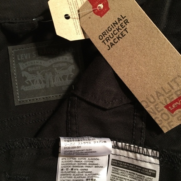 LEVI STRAUSS & CO. Original Trucker Jacket, BLACK, NEW WITH TAGS, Size L - Picture 3 of 8